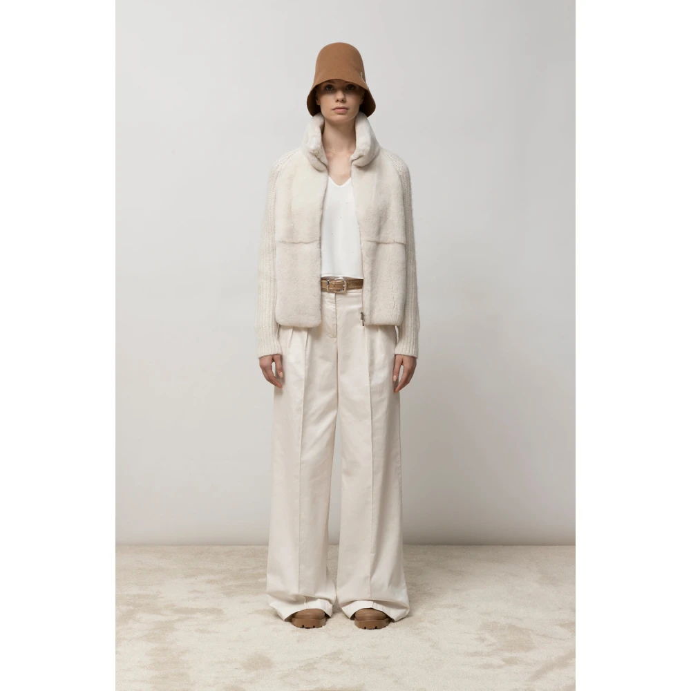 PESERICO Geplooide palazzo broek Beige Dames
