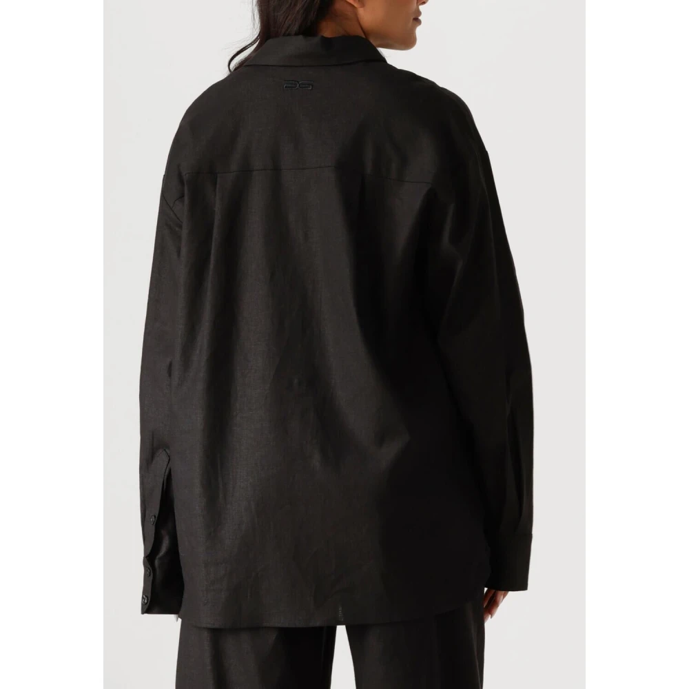 Gestuz Zwarte Linnen Blouse voor Vrouwen Black Dames
