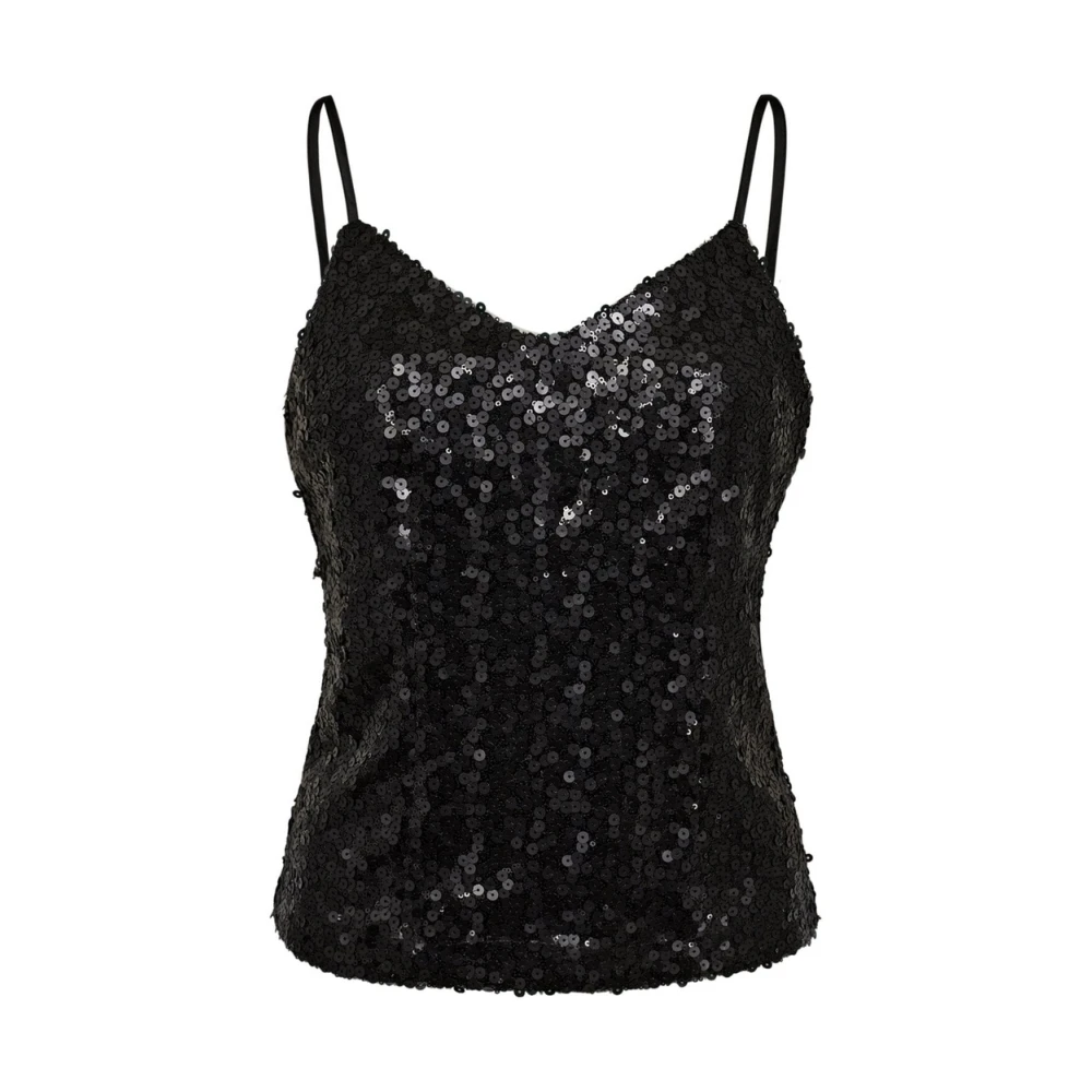 Co'Couture Zwart paillettentop Black Dames
