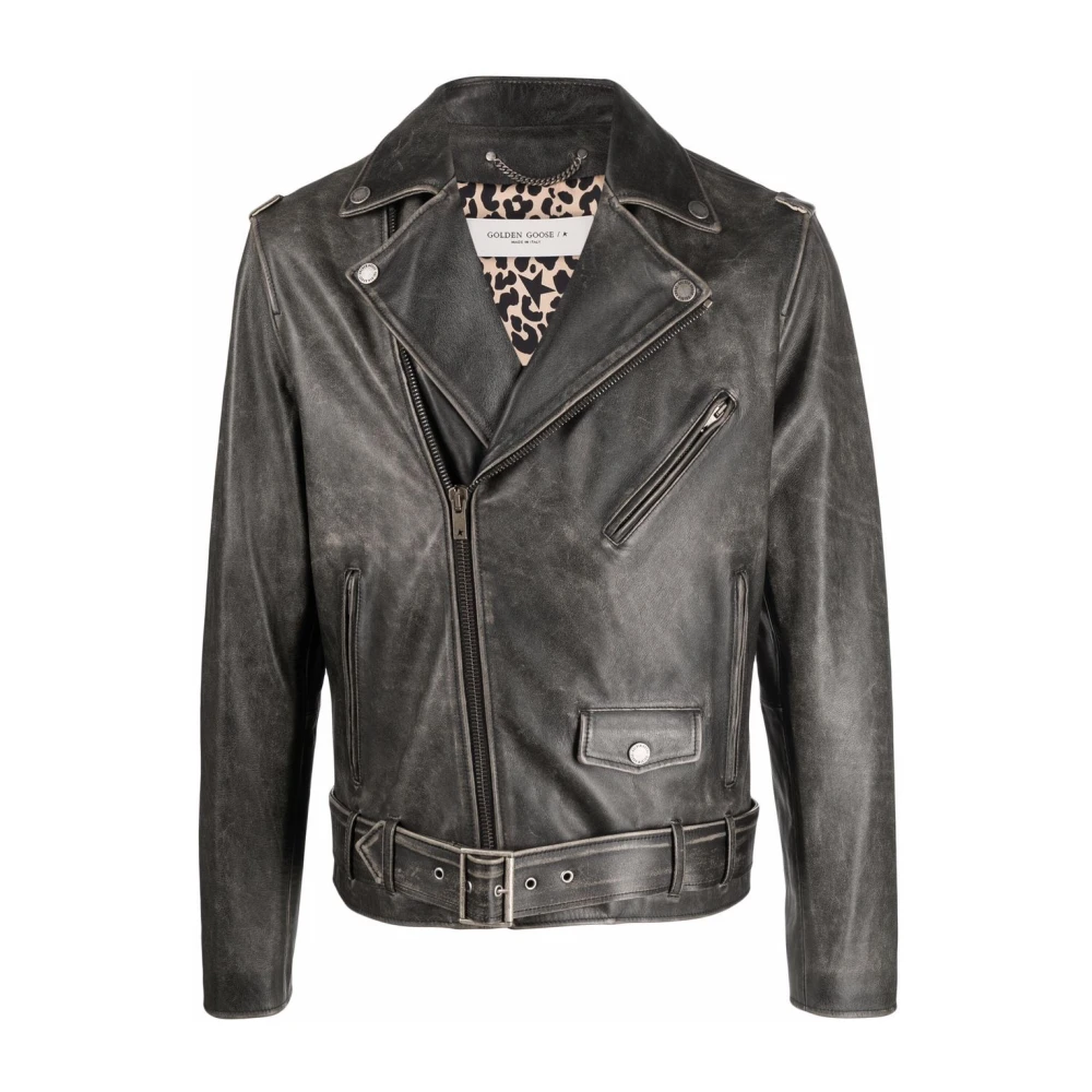 Golden Goose Chiodo Jacket Distressed Black Heren