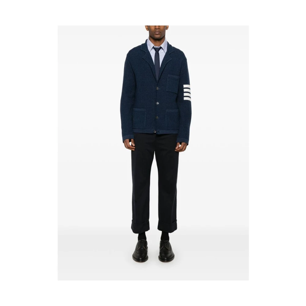 Thom Browne Blauwe Gebreide Trui Blue Heren