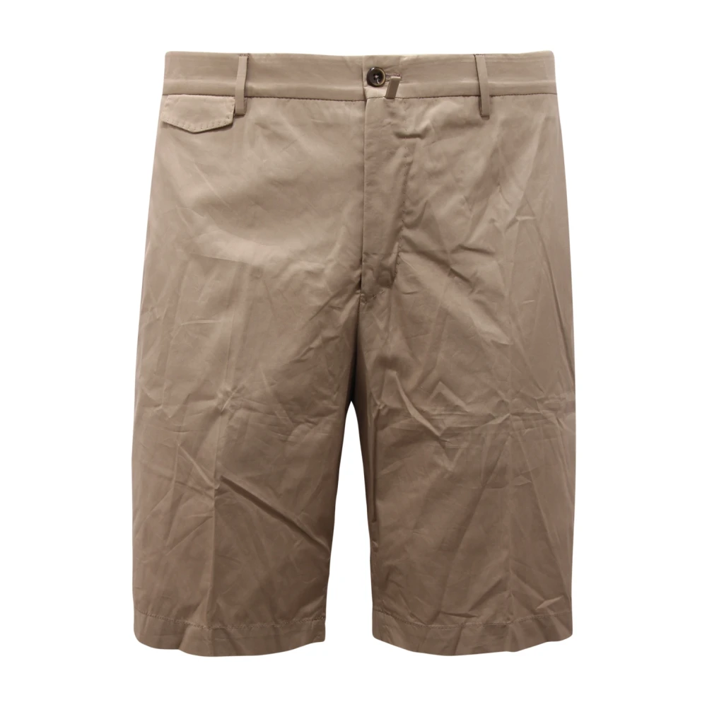 Pt01 Men's Beige Stretch Bermuda Shorts In Torino Style