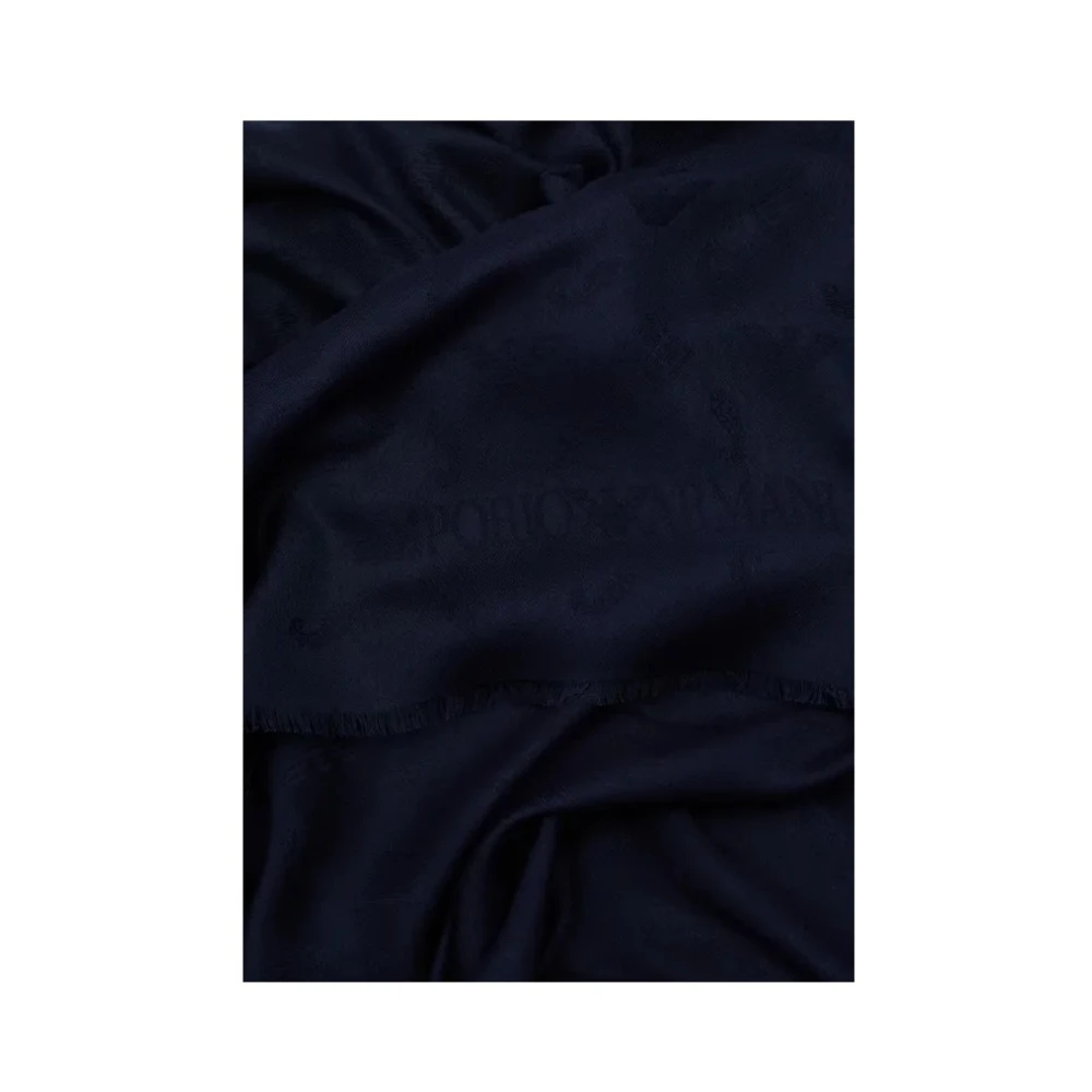 Emporio Armani Eagle Jacquard Modal Viscose Sjaal Blue Unisex