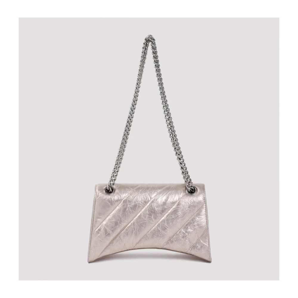 Balenciaga Metallic Chain Stone Beige Handbag Gray Dames