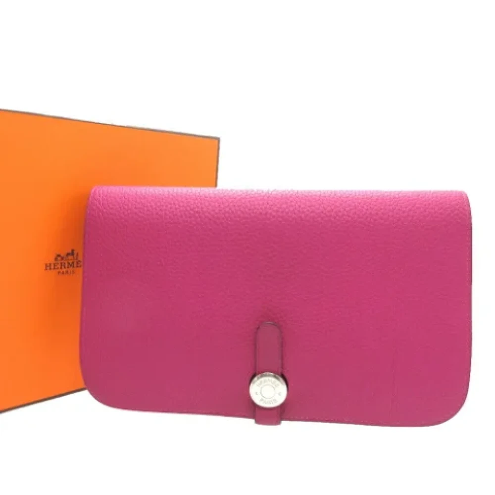 Hermès Vintage Pre-owned Canvas wallets Pink Dames