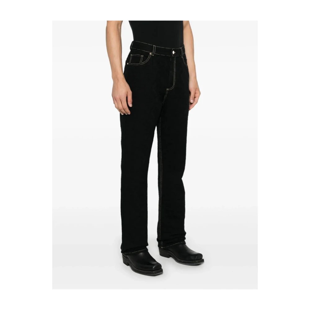 Casablanca Jacquard logo zwarte denim jeans Black Heren