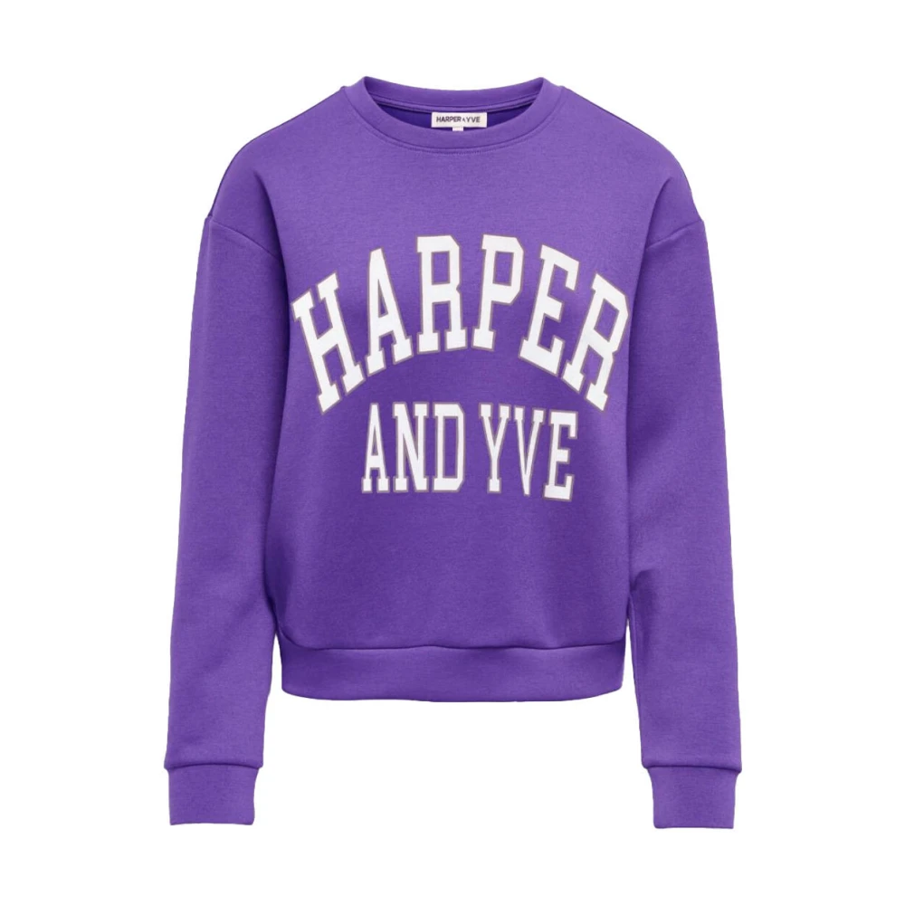 Harper & Yve Varsity Sweatshirt Aw24Y503 Purple Dames