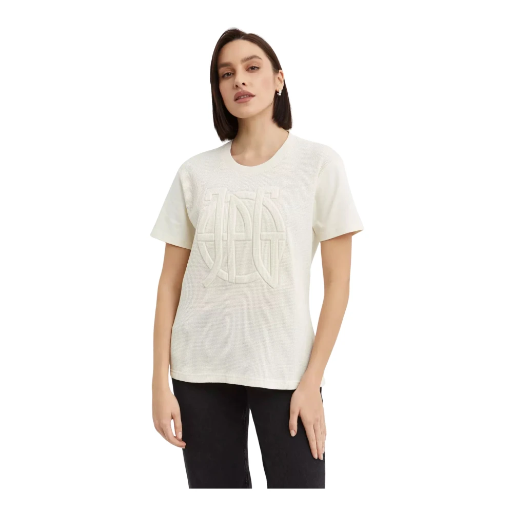 Jean Paul Gaultier Crème Logo In reliëf T-shirt White Dames