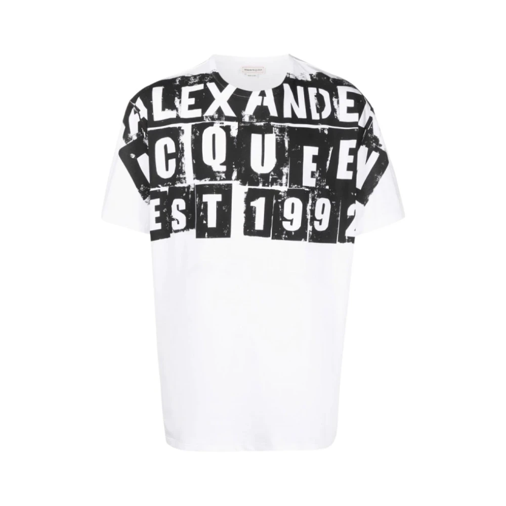 Alexander mcqueen Punk Logo Katoenen T-Shirt Wit Heren