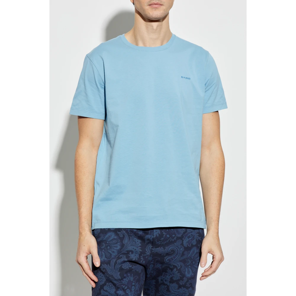 ETRO T-shirt met geborduurd logo Blue Heren