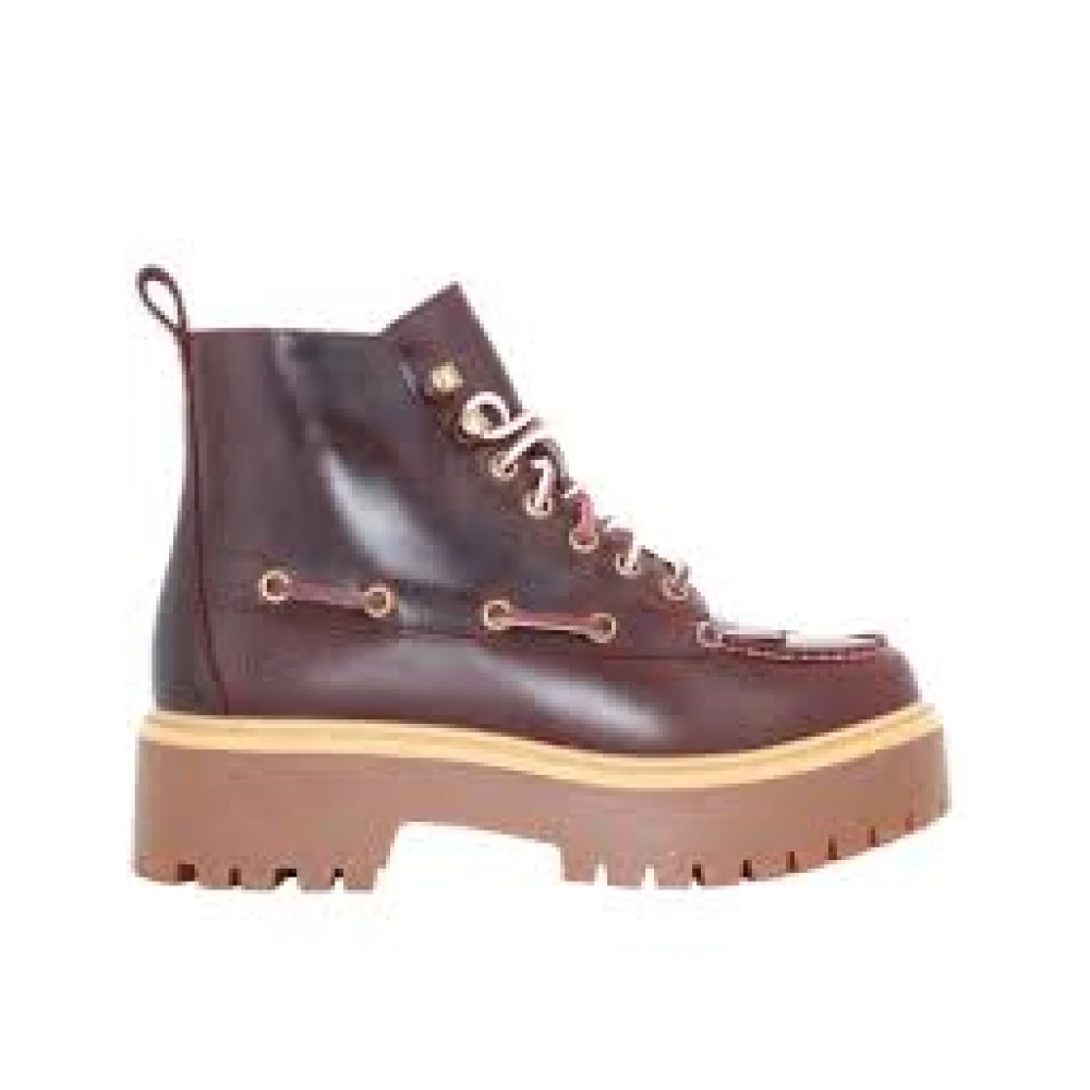 Timberland Stivale Sfrangiato Con Plateau Stone Street Da Donna In Bordeaux, Taglia 38 - Immagine 4
