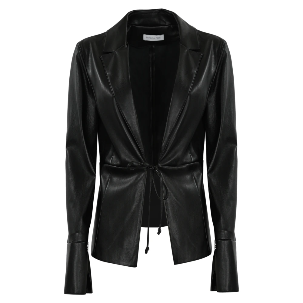 PATRIZIA PEPE Zwarte Overshirt met Fly Detail Black Dames