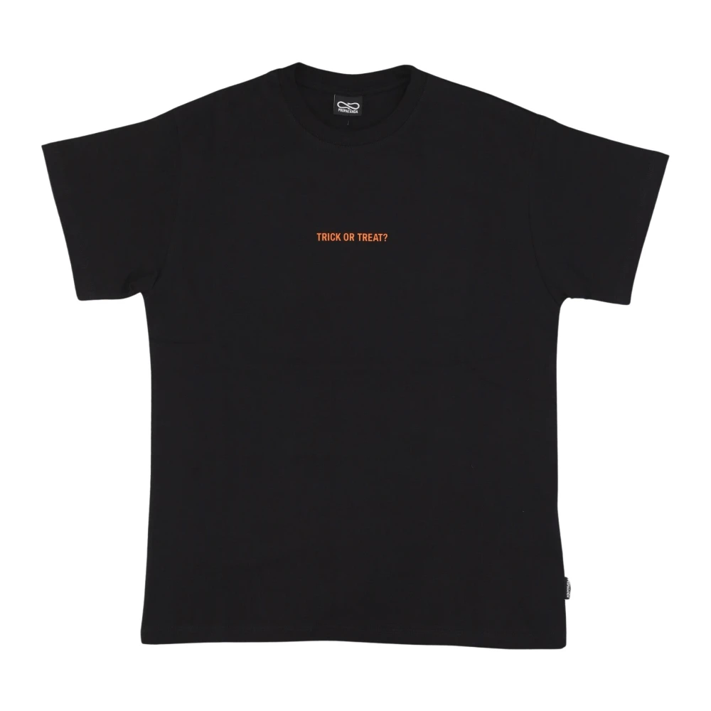 Propaganda Zwart T-shirt met Ribben Print Black Heren