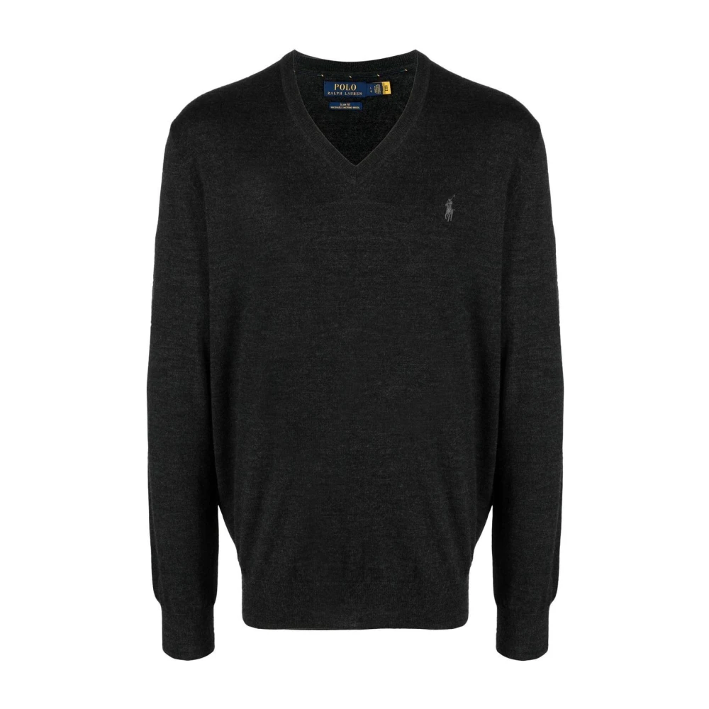 Ralph Lauren Donkergranieten trui met V-hals Gray Heren