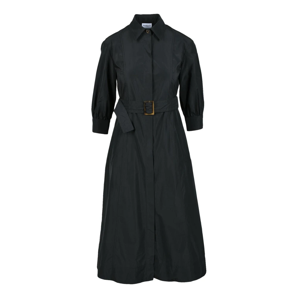 Marella Vienna Chemisiere Jurk met Pofmouwen Black Dames