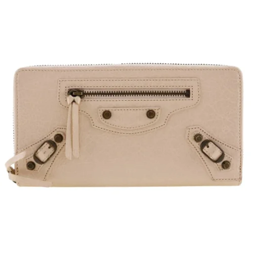 Balenciaga Vintage Pre-owned Leather wallets Beige Dames