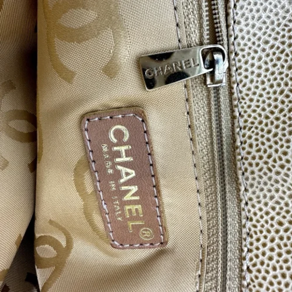 Chanel Vintage Pre-owned Leather totes Beige Dames