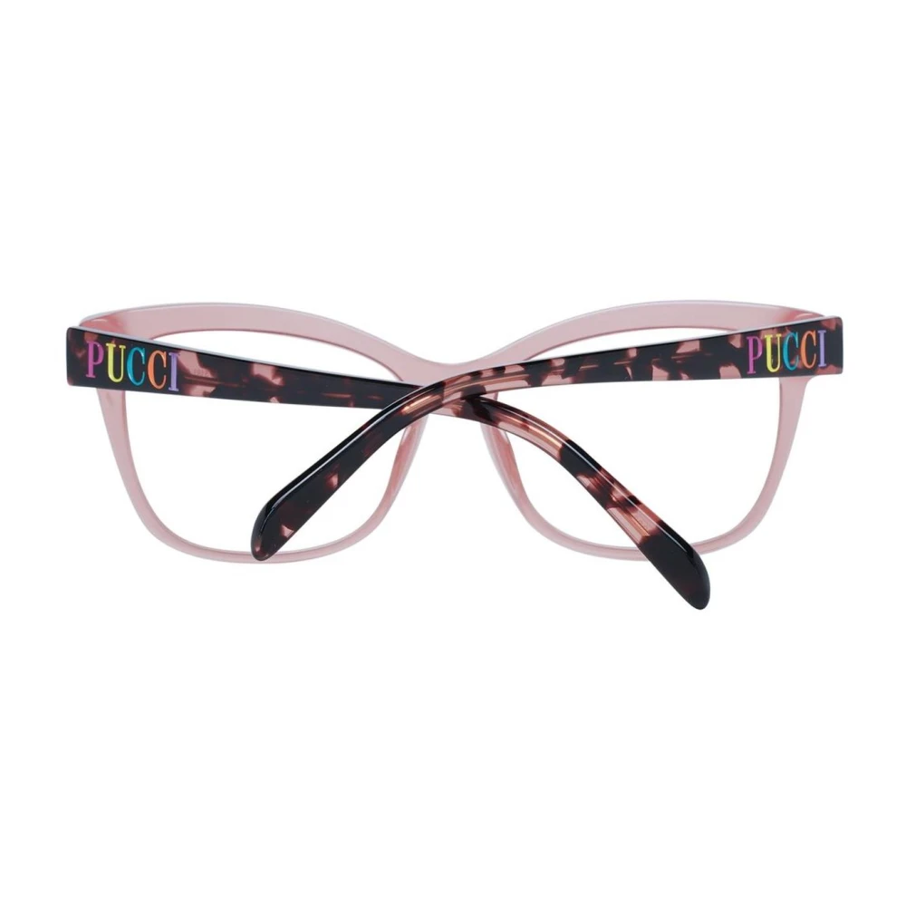 EMILIO PUCCI Roze Vierkante Optische Frames met Merkhoes Pink Dames