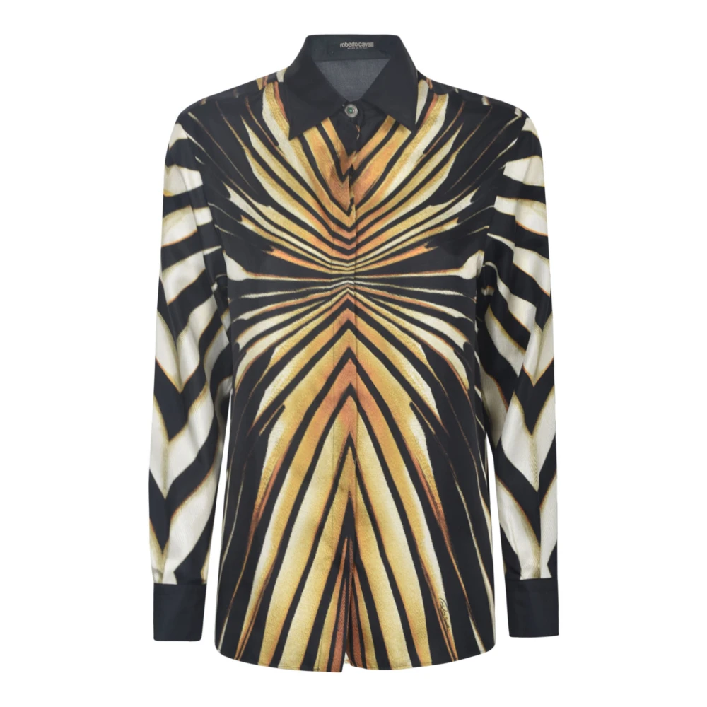 Roberto Cavalli Abstracte Print Zijden Blouse Multicolor Dames
