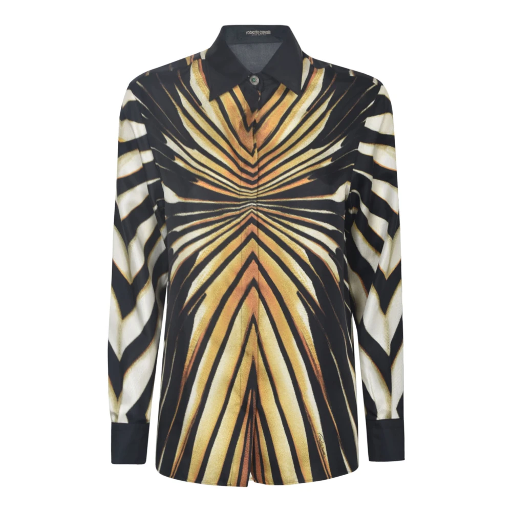 Roberto Cavalli Zijden Overhemd met Abstract Patroon Multicolor Dames