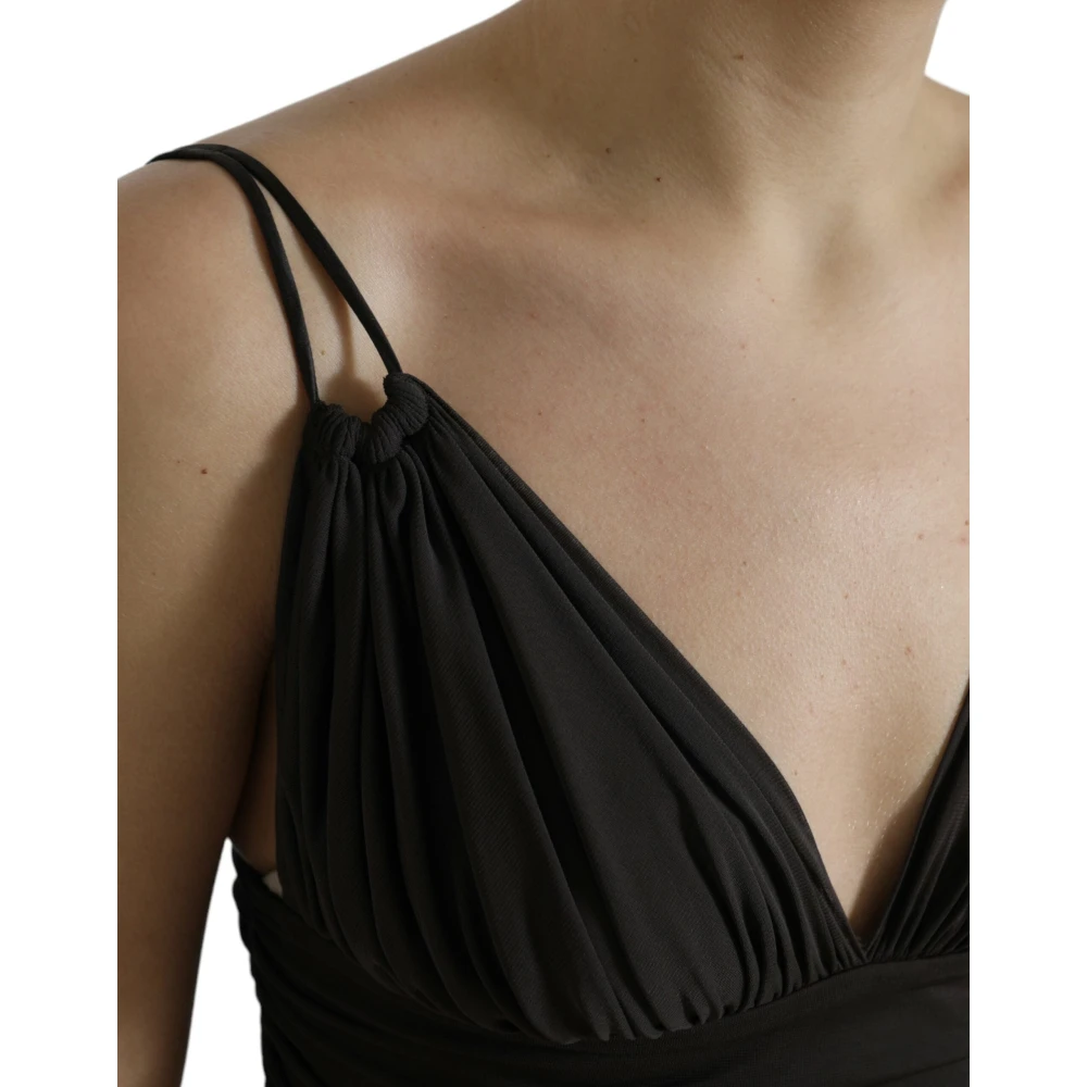 Dolce & Gabbana Mouwloze Crop Tank Top Brown Dames