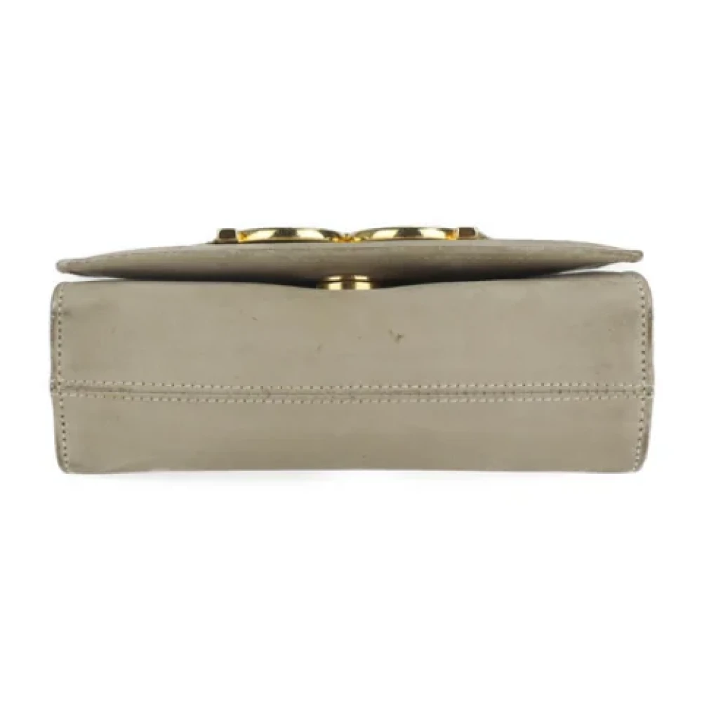 Salvatore Ferragamo Pre-owned Leather shoulder-bags Beige Dames