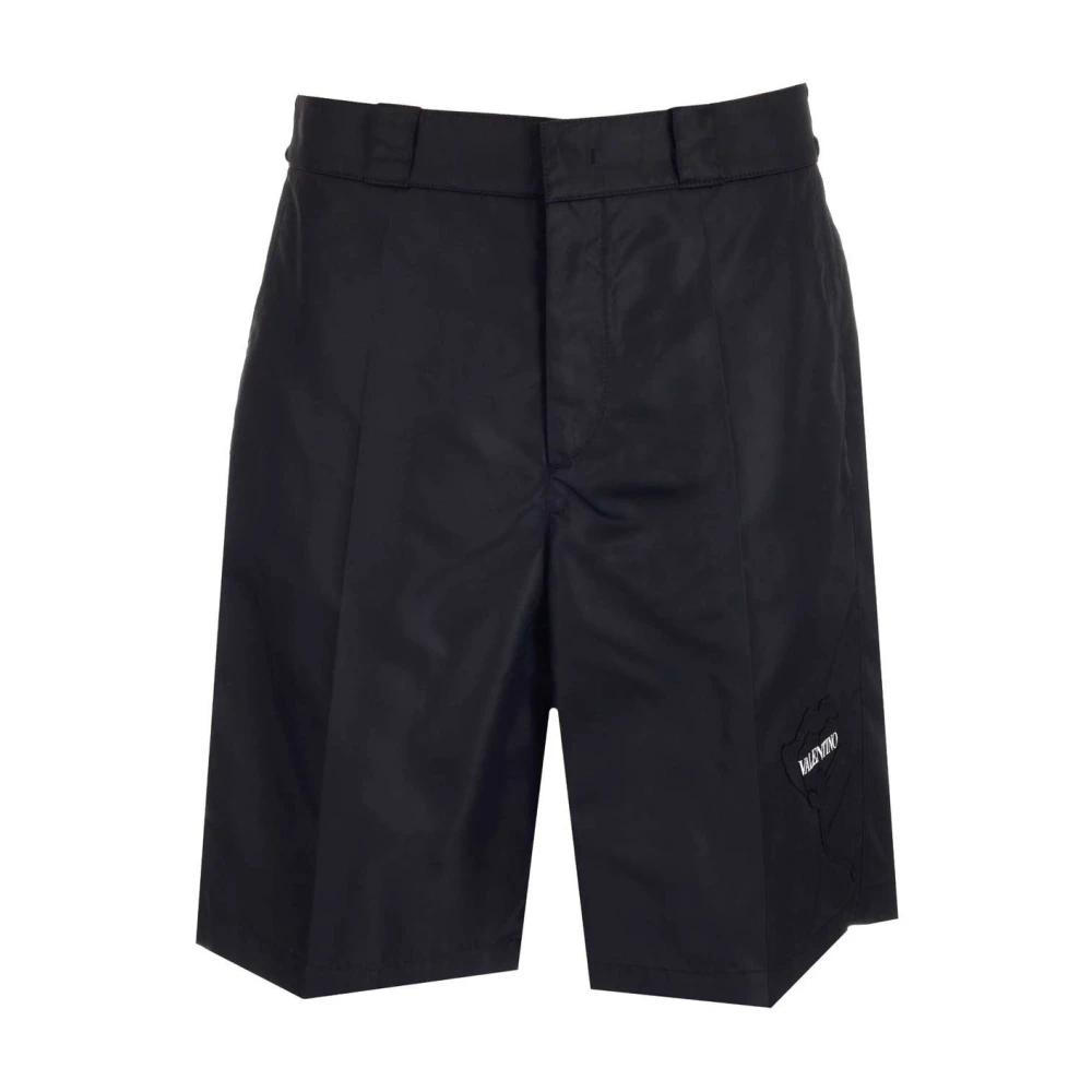 Valentino Bloemenborduurwerk Bermuda Shorts Black Heren