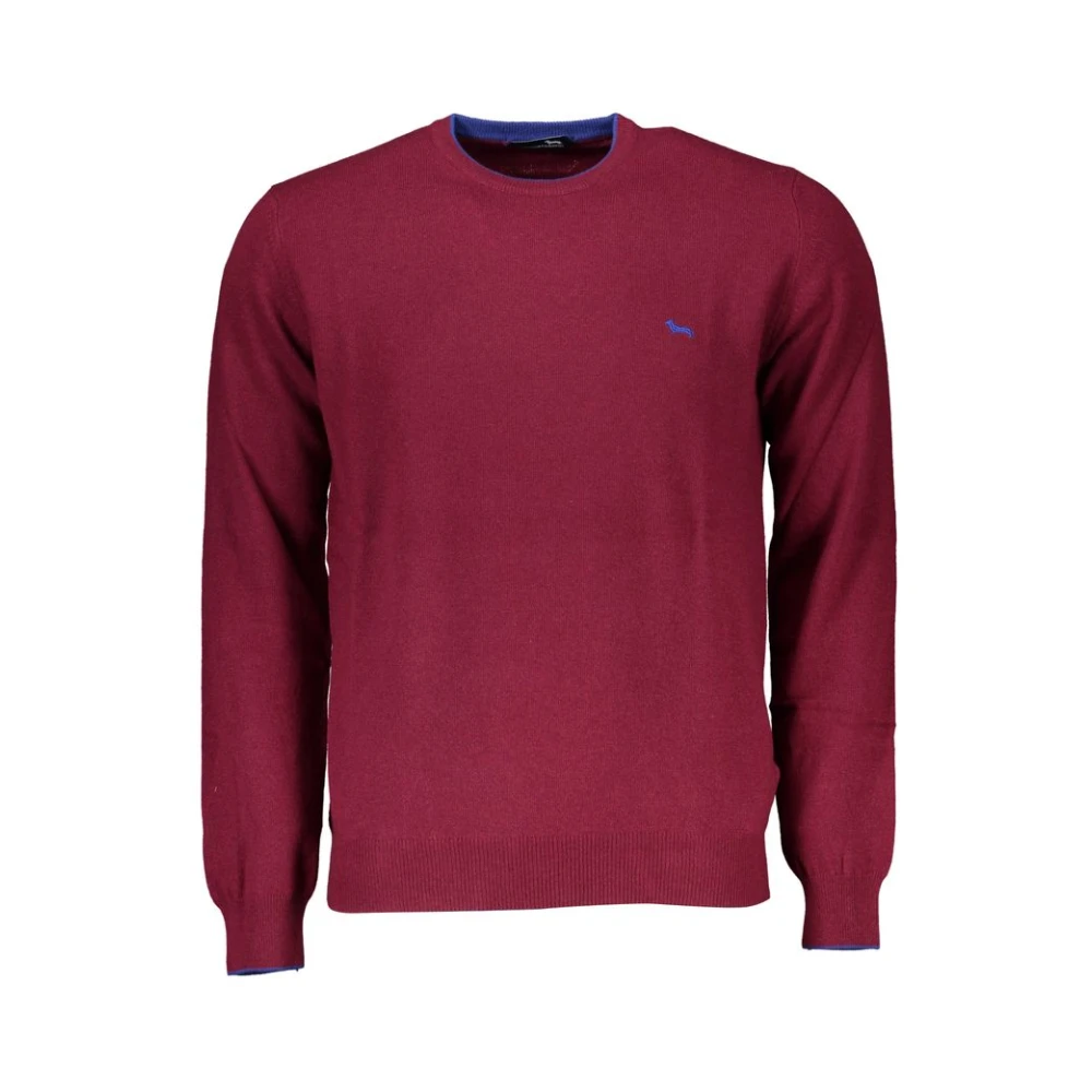 Harmont & Blaine Stijlvolle roze trui met ronde halslijn en contrasterende details Red Heren
