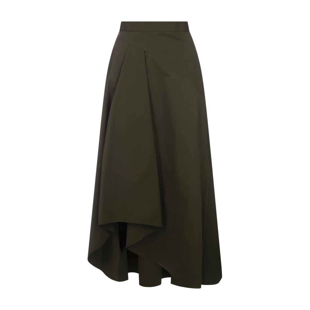 Alexander mcqueen Groene Katoenen Poplin Midi Rok Green Dames