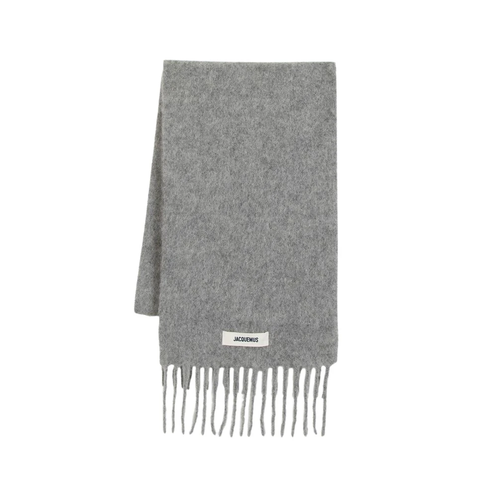 Jacquemus Women's Gray Winter Scarves, One Size, Grey Wool Scarf - Carro Style