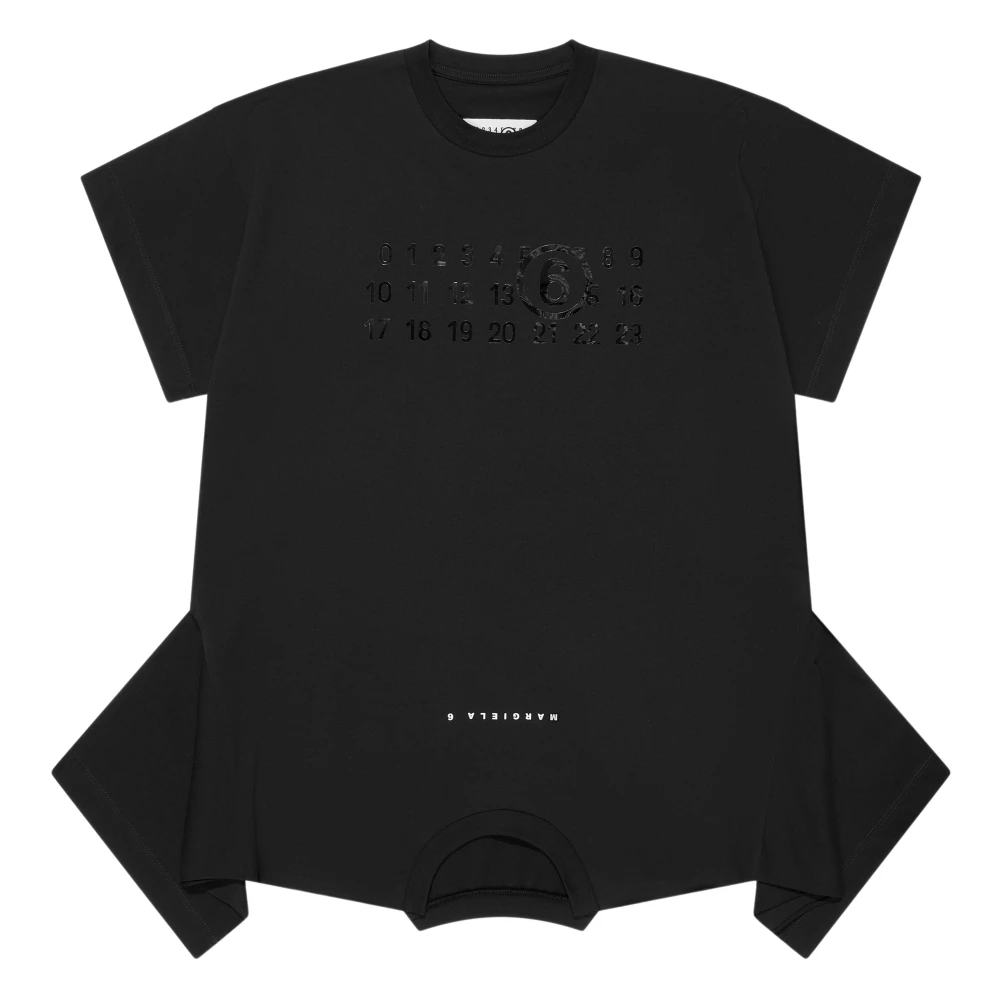 Mm6 Maison Margiela Women's Black Asymmetric T-Shirt Dress