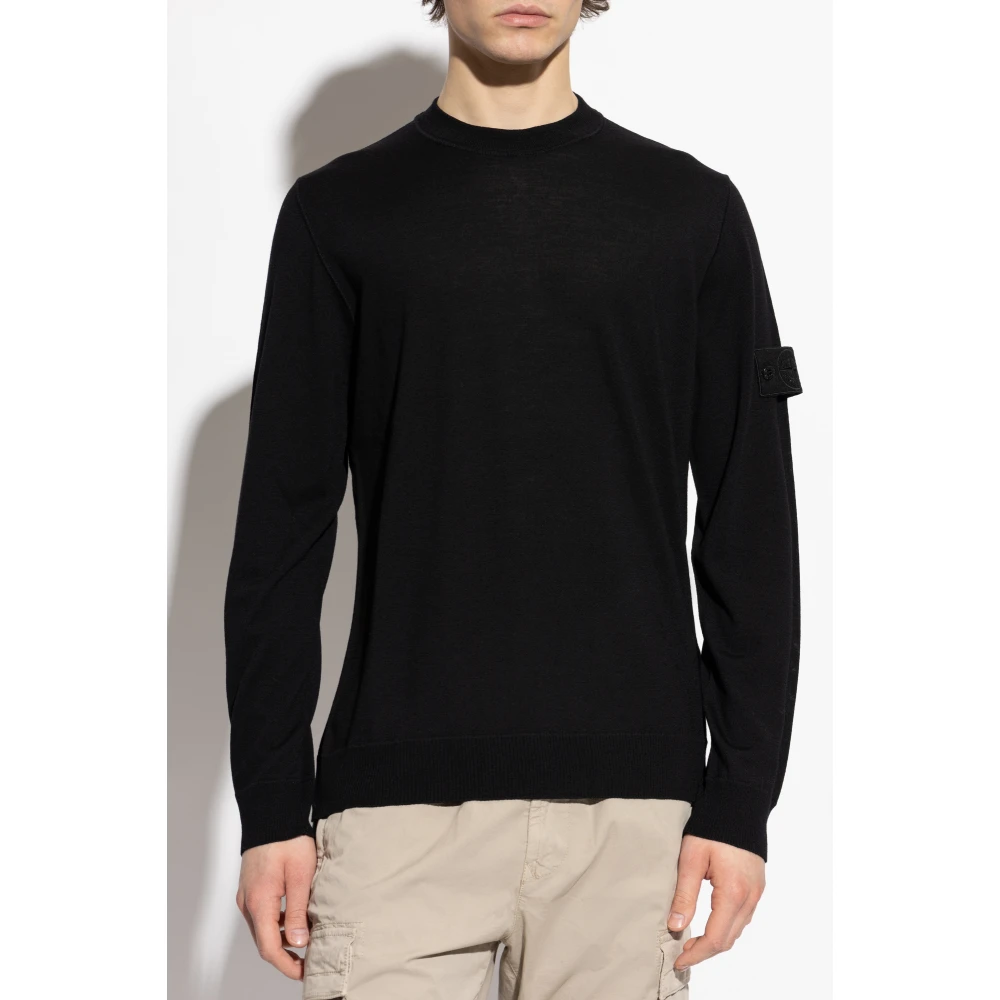 Stone Island Wollen polo capsule Ghost Black Heren