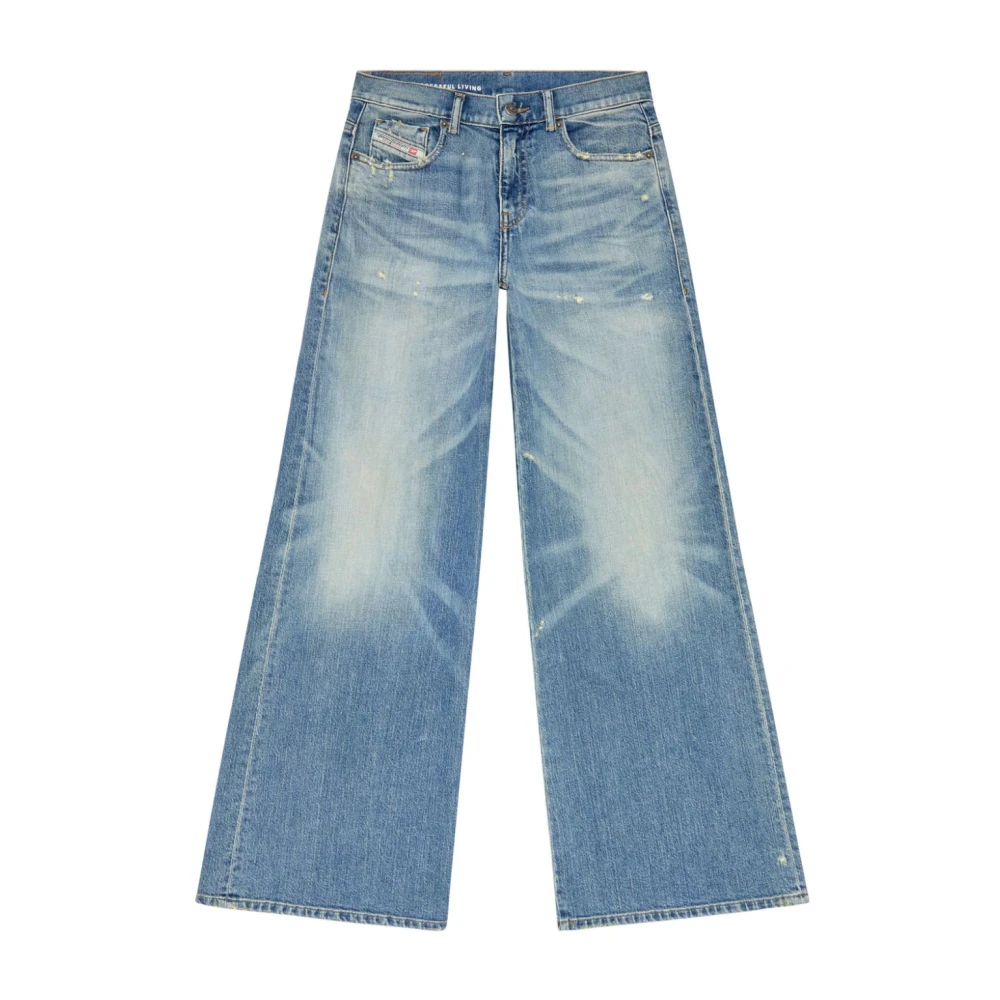 Diesel Vintage Flare Jeans met Distressed Look Blue Dames