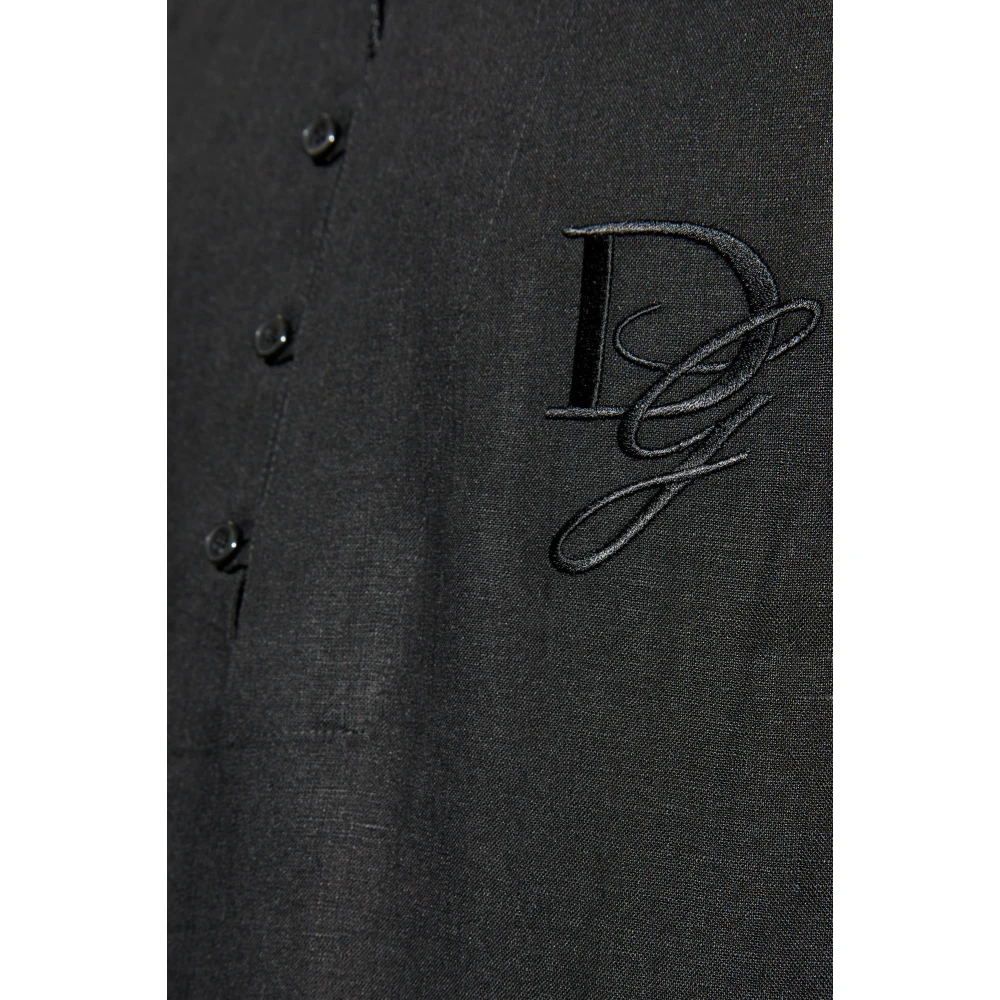 Dolce & Gabbana Linnen overhemd Black Heren