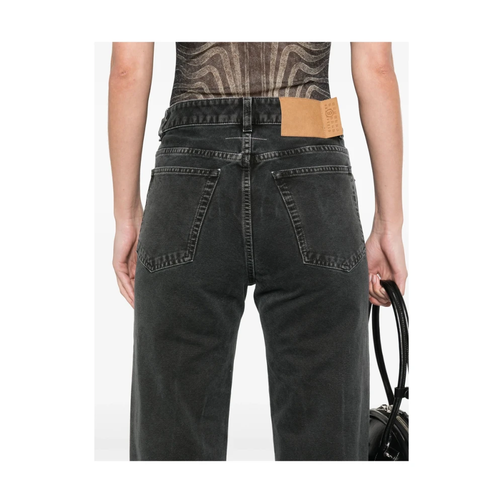 MM6 Maison Margiela Zwarte Klassieke Knoopsluiting Jeans Black Dames