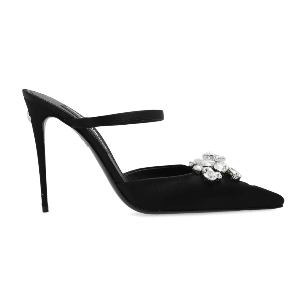 Dolce & Gabbana Satijnen muiltjes Black Dames