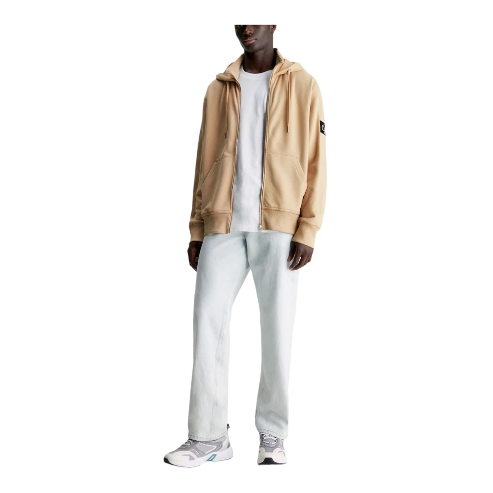 Calvin Klein Jeans Zip Hoodie Beige Heren