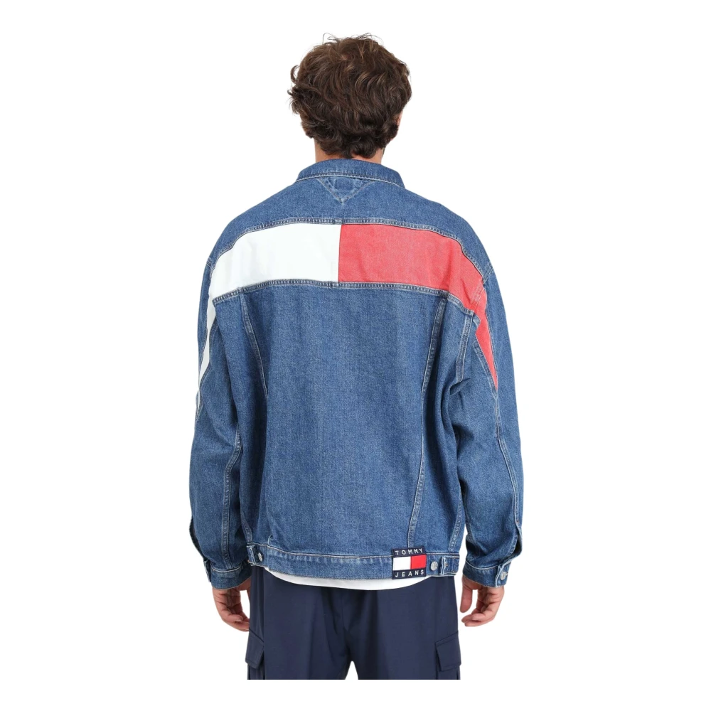 Tommy Jeans Blauwe Denim Trucker Jack Oversized Fit Blue Heren