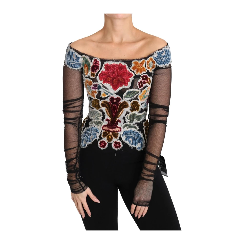 Dolce & Gabbana Blouse Long Sleeve Top - Female - Long Sleeve T-Shirts - Multicolor - M - Tops - Image 3