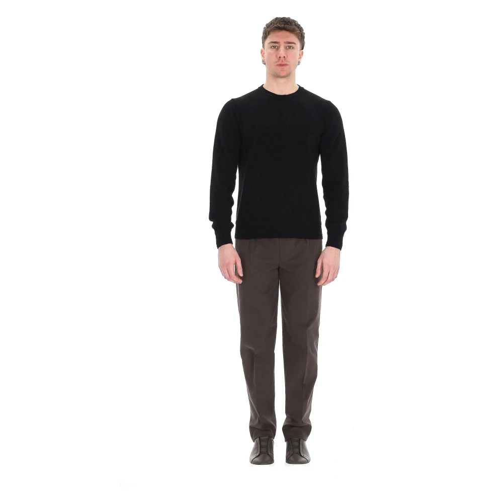 Herno Wollen trui met ronde hals Black Heren