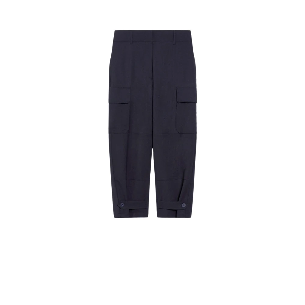 Max Mara Weekend Stretch gabardine broek Blue Dames