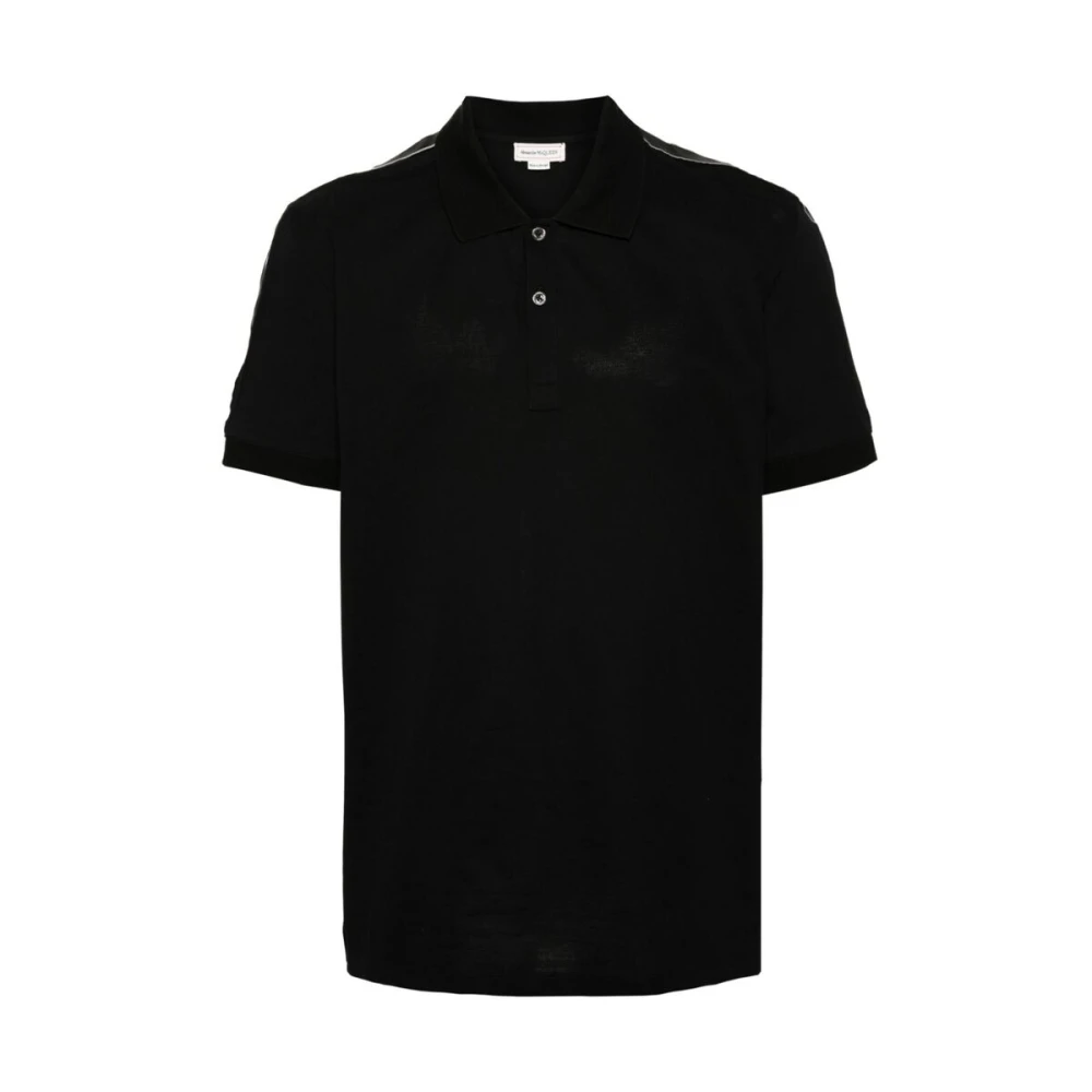 Alexander mcqueen Zwarte Polo Sweater met Logoband Detailing Black Heren