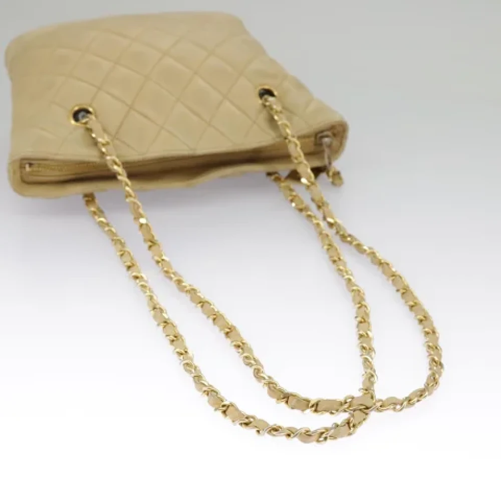 Chanel Vintage Pre-owned Leather chanel-bags Beige Dames