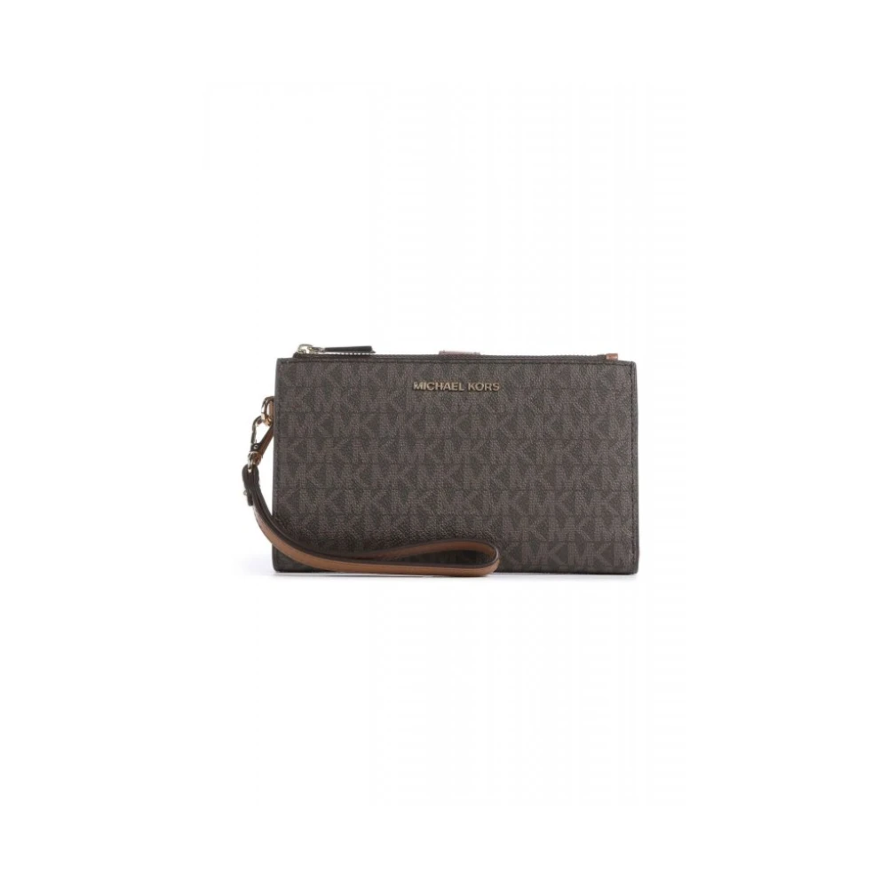 Michael Kors Women's Brown Wallets & Cardholders, One Size, Jet Set Double Zip Wristlet