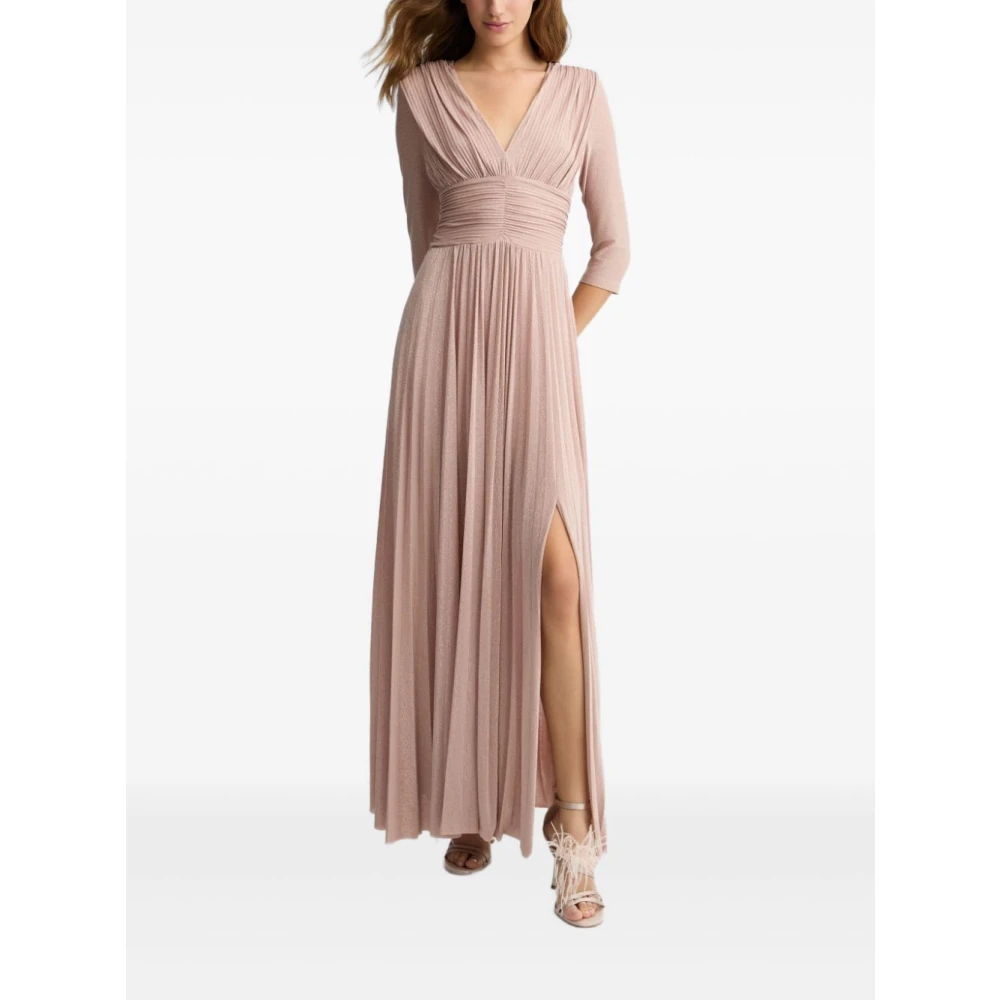 Liu Jo Roze V-hals jurk met zijsplit Pink Dames