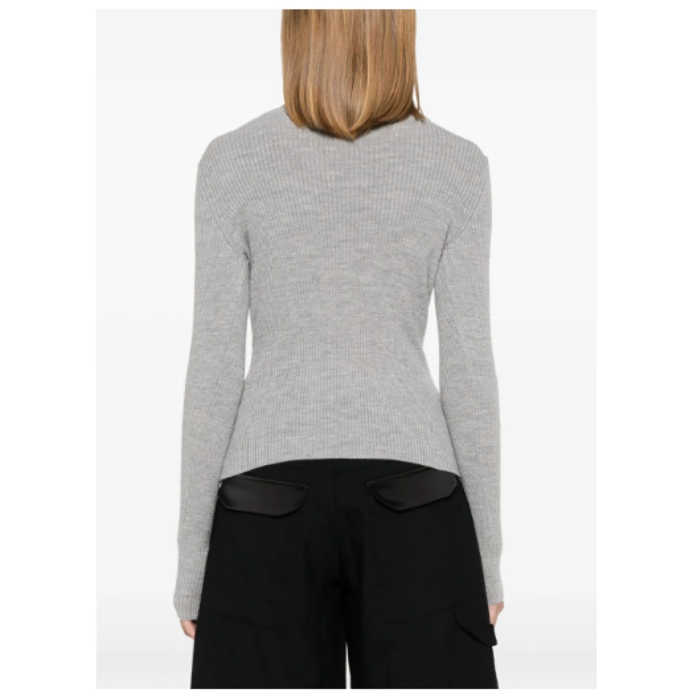 Giuseppe Di Morabito Kristalversierde Sweater Grijs Geribbeld Gebreid Gray Dames