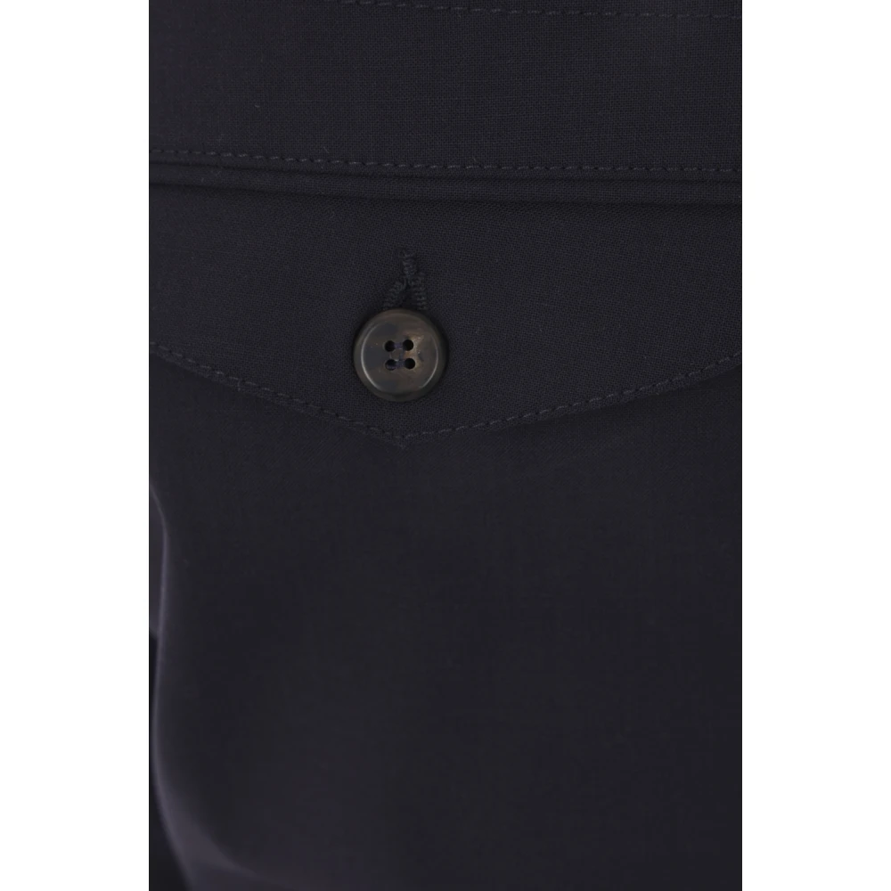 Eleventy Blauwe broek van stretchwol met elastische tailleband Blue Heren