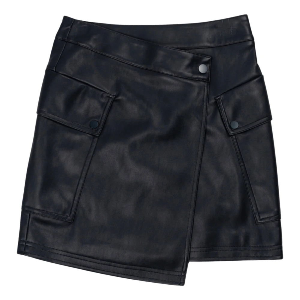 Essentiel Antwerp Blauwe Faux Leren Asymmetrische Minirok Blue Dames
