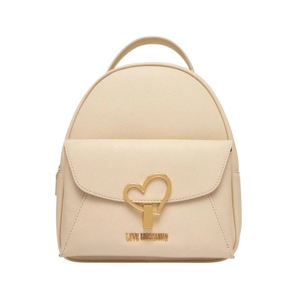 Love Moschino Women's Beige Backpacks, One Size, Polyethylene Backpack