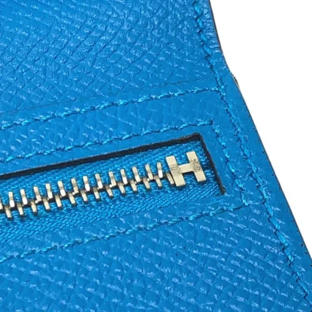 Hermès Vintage Pre-owned Leather wallets Blue Dames